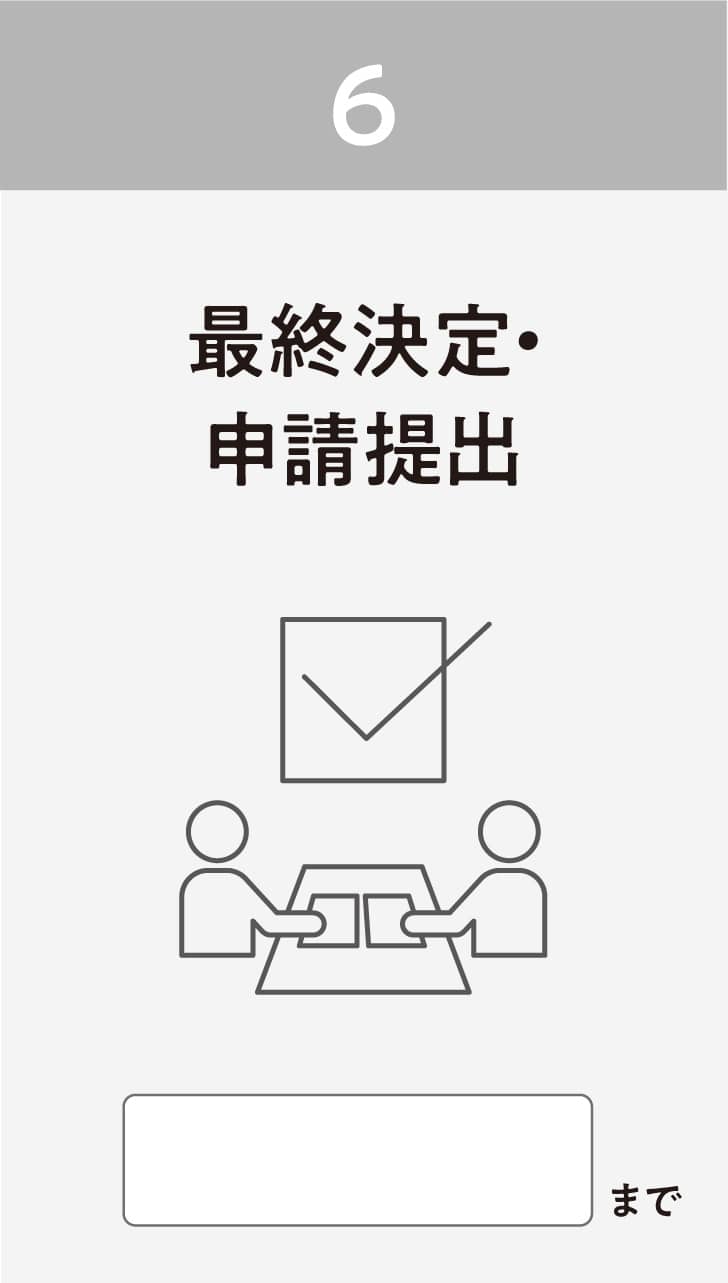 最終決定・申請提出
